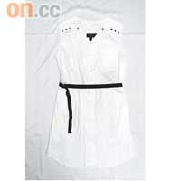 白色束腰連身裙$680 （a）