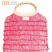 Kate Spade桃紅色流蘇設計藤袋$2,600（c）