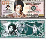 網民自行設計的MJ美鈔，印刷很精美，雖然面值US$1,000,000，但US$1便Bid到。