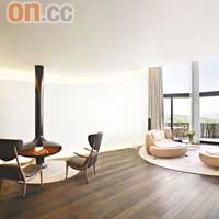 Carezza套房一室有機形態的家具，散發Gallery的高貴氣質。