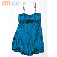 Morgan & Co.湖水藍色玫瑰低胸吊帶連身裙$780 （a）