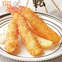 日式吉列大蝦 $20/3隻<br>炸蝦每隻都長如女孩子的手掌，加上由大廚每天親自選購，保證新鮮，入口啖啖爽口鮮味。