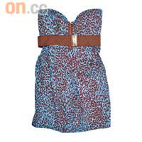 ZARA藍色豹紋連身裙$399（C）