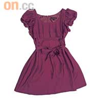 Jill Stuart紫紅色泡泡公主袖連身裙$2,395 （g）