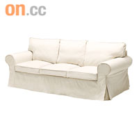 EKTORP三座位梳化<br>去年售$3,990，現只售$3,690！備有五年品質保證，而座椅更通過一百公斤重壓的五萬次測試，確保堅固強韌。
