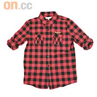 fingercroxx紅×黑色格仔恤衫 $399（c）