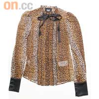 D&G啡色豹紋雪紡恤衫 $4,100（f）