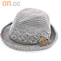 Pageboy灰色毛冷珠片徽章紳士帽 $599（b）