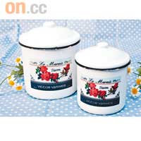 日本花樣搪瓷器皿，田園氣息濃烈得化不開呢！$350/一套三件