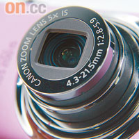 換上24mm超廣角鏡頭，配合五倍光學變焦及IS光學穩定器。