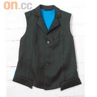 Raf Simons黑×藍色西裝背心$7,599 （C）