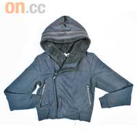 黑色毛裡連帽Zip-up $799