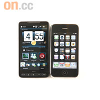 iPhone嘅3.5吋芒已經唔算細，但拍埋HD2身邊，立即變成小巫見大巫！