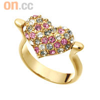 Ruby Heart心形水晶戒指 $440