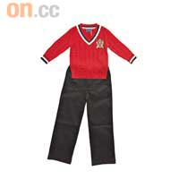 nicholas & bears Old Skool紅色冷衫$550、Blue Bears黑長褲$450