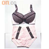 Bodibra粉紅×黑色喱士胸圍 $659、喱士內褲 $129 （b）