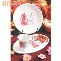 Haviland　Tigre de Veronique Lataste茶具，老虎圖案夠應景。茶杯連碟 $2,010、圓形碟 $460（a）