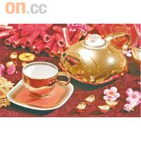 勁貴氣嘅Versace Marco Polo's Journey茶具，金光閃閃！茶壺 $2,670、茶杯連碟 $1,380（a）