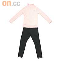粉紅色閃石上衣 $319、黑色閃石Leggings $249（a）