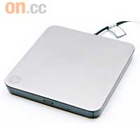 跟機附送外置式雙層DVD Super Multi燒碟機。