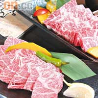 (前)和牛胸腹 $238<br>(後)和牛肋骨肉 $248<br>兩者皆來自A4級的佐賀和牛,牛胸腹是接近肋骨處的部位,口感軟熟鬆化;和牛肋骨肉則比一般牛肋肉油分更重,腍軟中帶嚼勁。