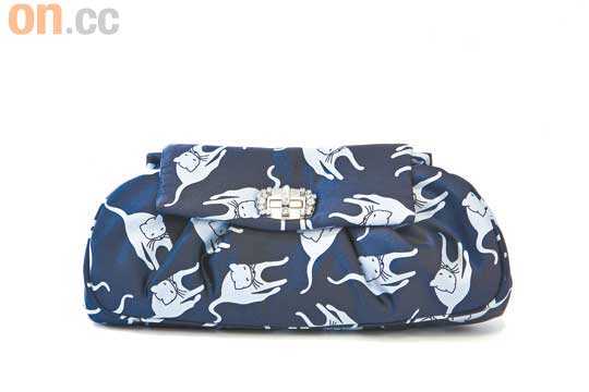 深藍色貓咪Clutch Bag$5,750
