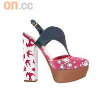 燕子拼花布高踭鞋$4,650