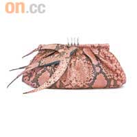 粉紅色蟒蛇皮燕子Clutch Bag未定價
