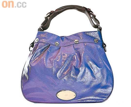 Medium Mitzy紫藍色漆皮手袋$6,350