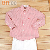 Barocco紅白色條子長袖恤衫 $1,050Chicco白色短褲 $568（b）