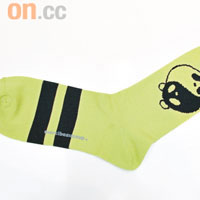 mercibeaucoup,螢光綠色太極熊貓圖案短襪$399（a）