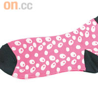 mercibeaucoup,粉紅×黑色熊貓眼仔圖案短襪$259（a）