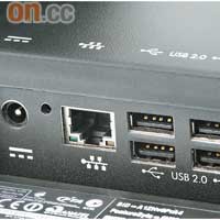 機背設有LAN及USB插位，可惜未有提供HDMI或VGA等連接。