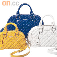 黃色手袋 $5,500藍色手袋 $6,950白色手袋 $6,500
