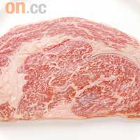 澳洲M9雪花肉眼<br>脂肪：分布均勻<br>味道：油脂甘厚<br>質感：嫩滑無渣<br>煮法：煎後焗至6成熟