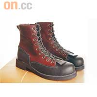 紅×黑色OB-8801 Oiled Leather Shoelace Boots $1,399（a）