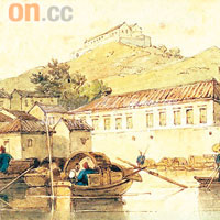 「嶺南歲月」時期的錢納利，多以濠江風土人情作題材，這幅是西望洋山下風景。