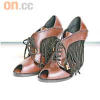 啡紅色流蘇Ankle Boots $10,800