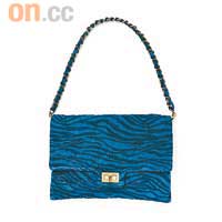 Pedder Red藍色斑馬紋Clutch Bag $695 （E）