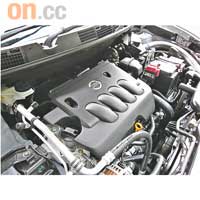 MR20DE引擎既好力又省油，耗油量僅為8.6L/100km。