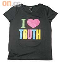 Slogan系列I Love Truth黑×彩色字Tee$259