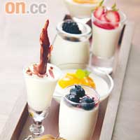 Panna Cotta $48<br>Panna Cotta雖然並非新鮮事，但這裏用上北海道牛奶製成，難怪入口香滑、奶味十足，又不會太甜，開派對的話，更可以加上不同口味的Toppings。