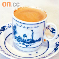 充滿葡國風味的咖啡杯，咖啡也特別香濃。