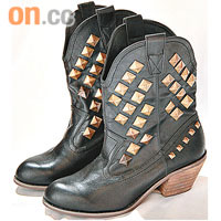 黑色窩釘 Cowboy Boots$200 （d）