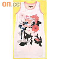 Miss Right粉紅色See Through花花圖案連身裙$576 （b）