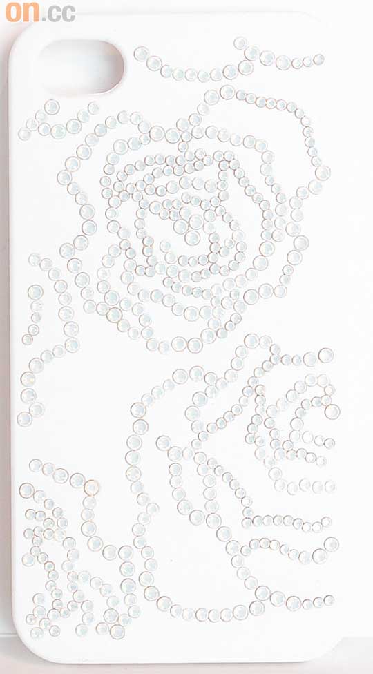 雲石蛋白色水晶玫瑰iPhone 4G套 未定價