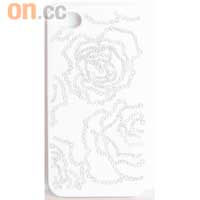 雲石蛋白色水晶玫瑰iPhone 4G套 未定價