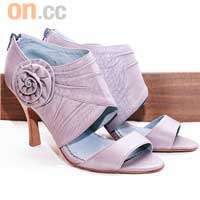紫色玫瑰高踭涼鞋$519