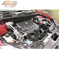 MR20DE直四引擎有省油好力的特點,平均耗油量只有8.2L/100km。