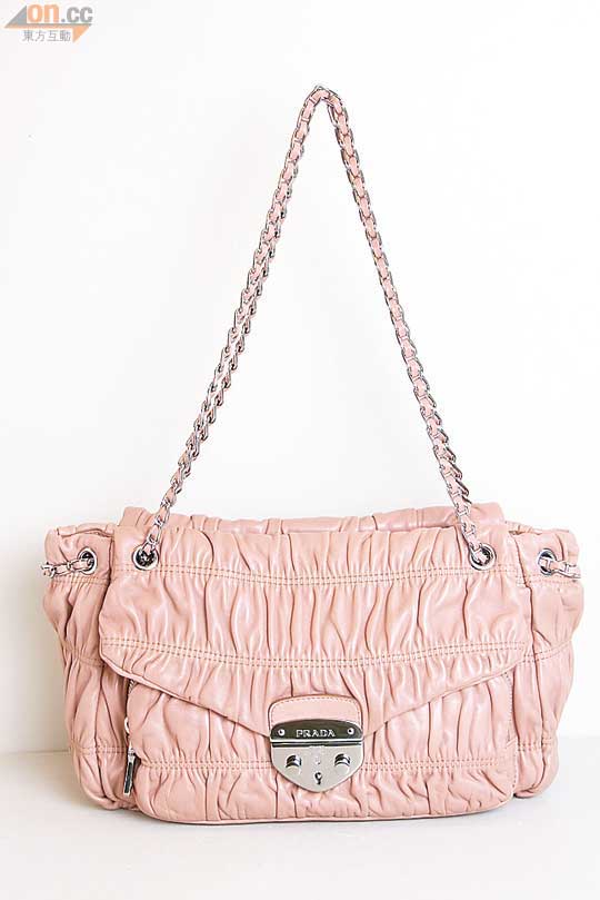 淡粉紅色金屬鏈手袋 $17,500